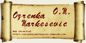 Ozrenka Markešević vizit kartica